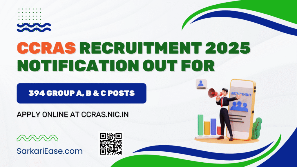 CCRAS Recruitment 2025 Notification