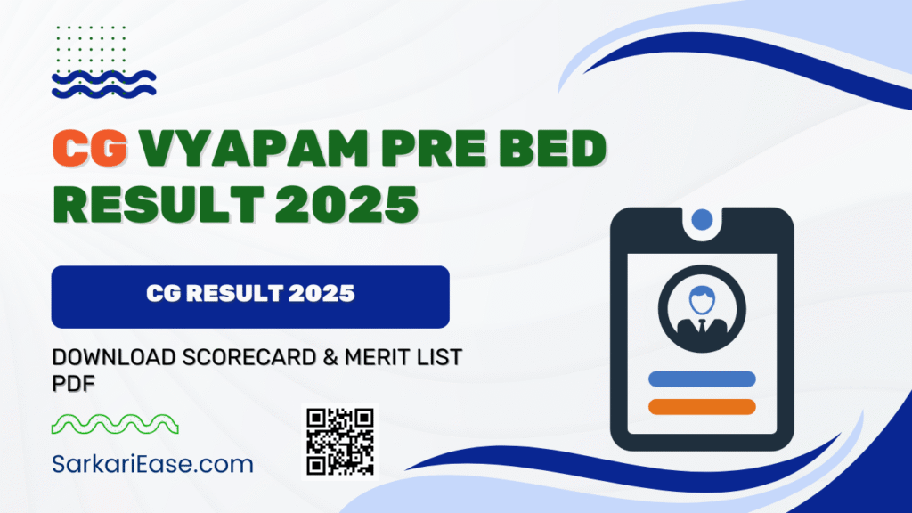CG Vyapam Pre BEd Result 2025