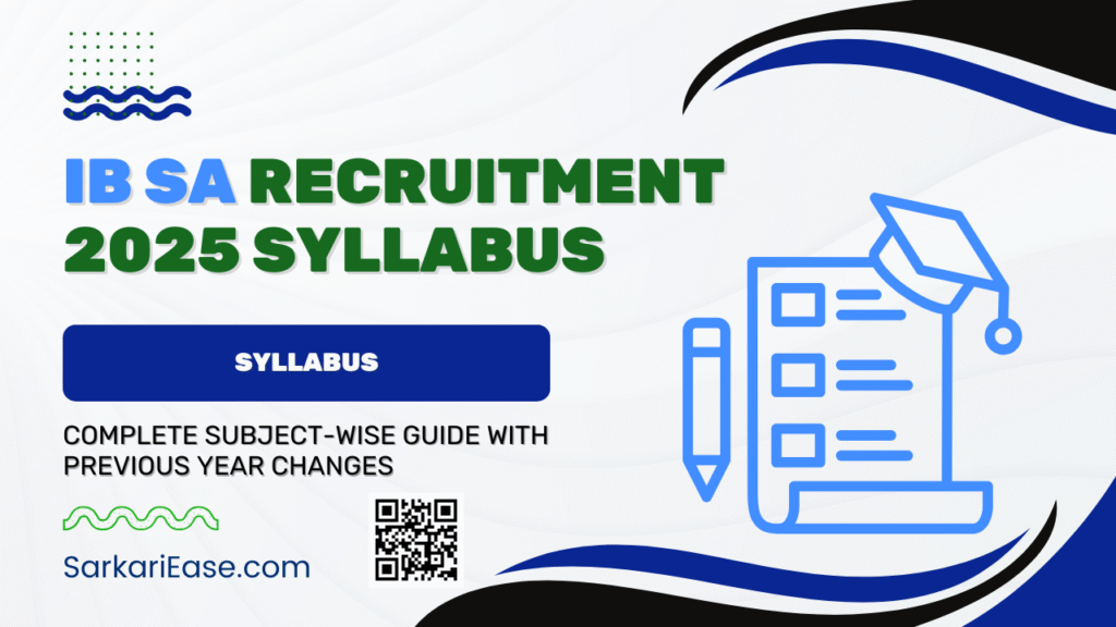IB SA Recruitment 2025 Syllabus