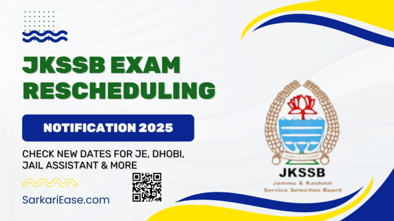 JKSSB Exam Rescheduling Notification 2025