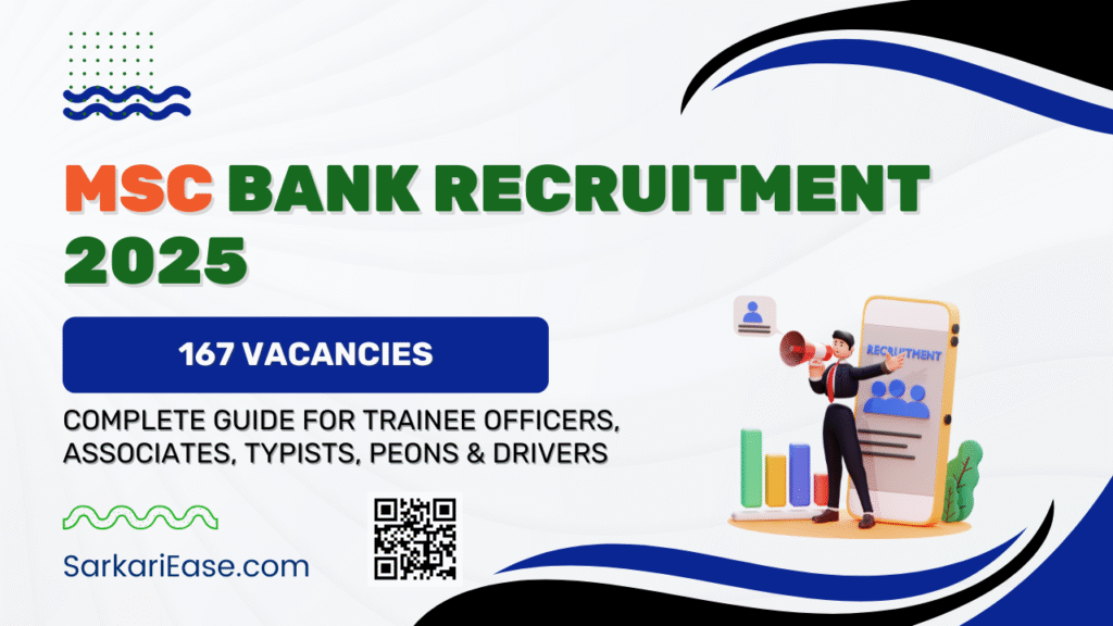 MSC Bank Recruitment 2025 Trainee Officers, Associates, Typists, Peons & Drivers