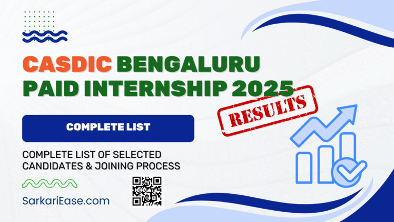 CASDIC Bengaluru Paid Internship 2025