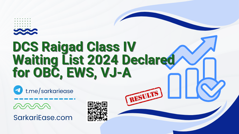 DCS Raigad Class IV Waiting List 2024 Declared for OBC, EWS, VJ-A
