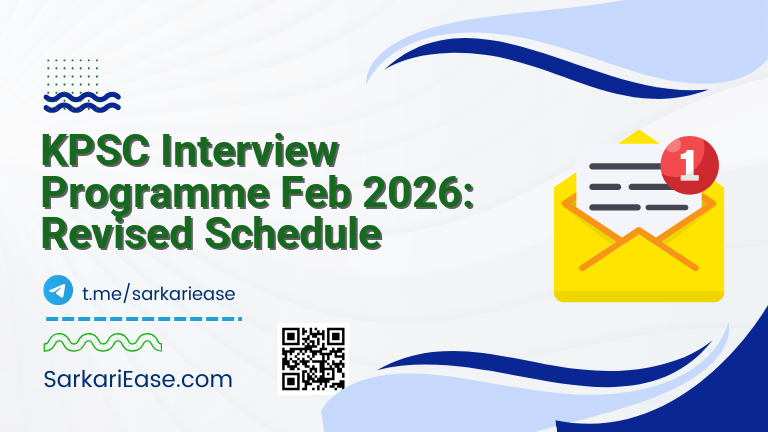 KPSC Interview Programme Feb 2026: Revised Schedule