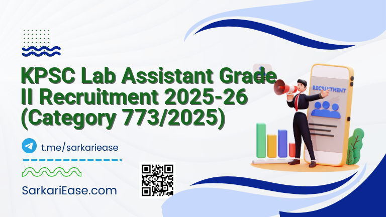 KPSC Lab Assistant Grade II Recruitment 2025-26 (Category 773/2025)