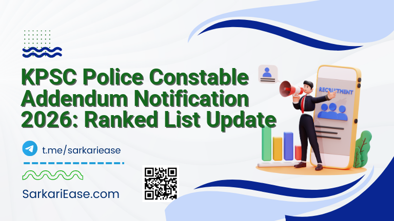 KPSC Police Constable Addendum Notification 2026: Ranked List Update
