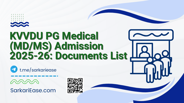 KVVDU PG Medical (MD/MS) Admission 2025-26: Documents List