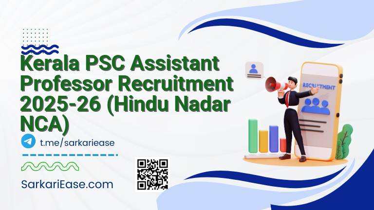 Kerala PSC Assistant Professor Recruitment 2025-26 (Hindu Nadar NCA)