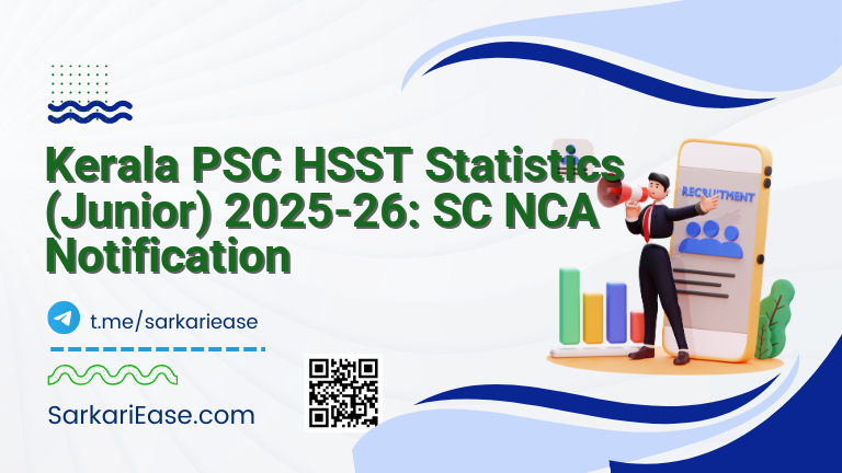 Kerala PSC HSST Statistics (Junior) 2025-26: SC NCA Notification