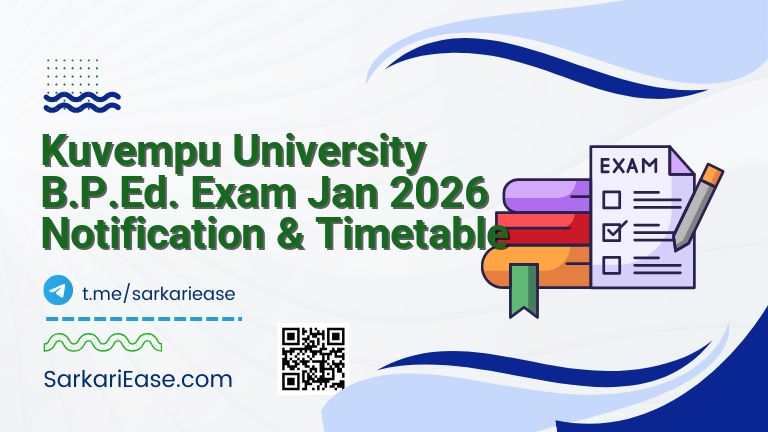 Kuvempu University B.P.Ed. Exam Jan 2026 Notification & Timetable