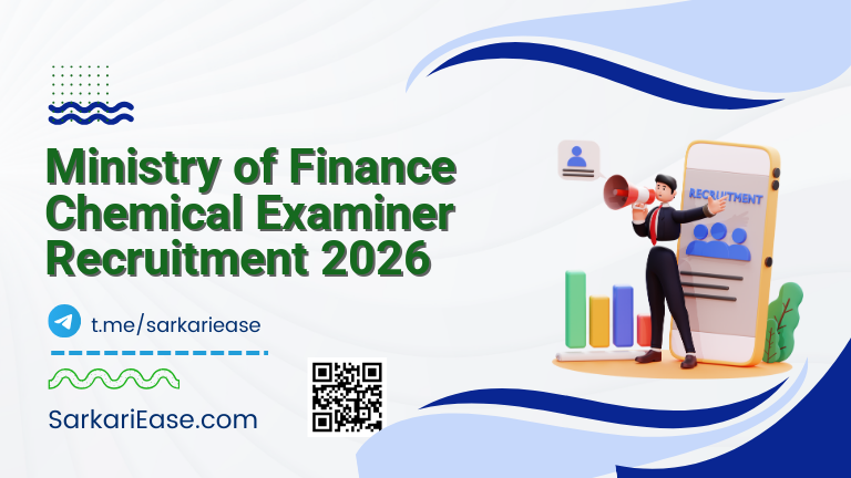 Ministry of Finance Chemical Examiner Recruitment 2026
