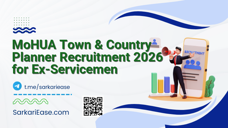MoHUA Town & Country Planner Recruitment 2026 for Ex-Servicemen