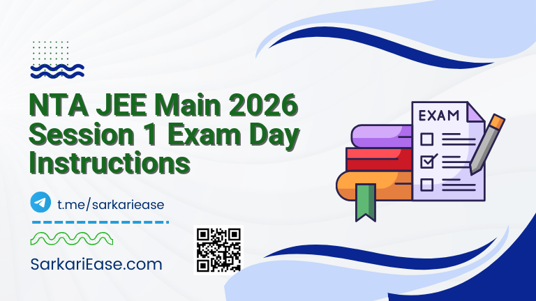 NTA JEE Main 2026 Session 1 Exam Day Instructions