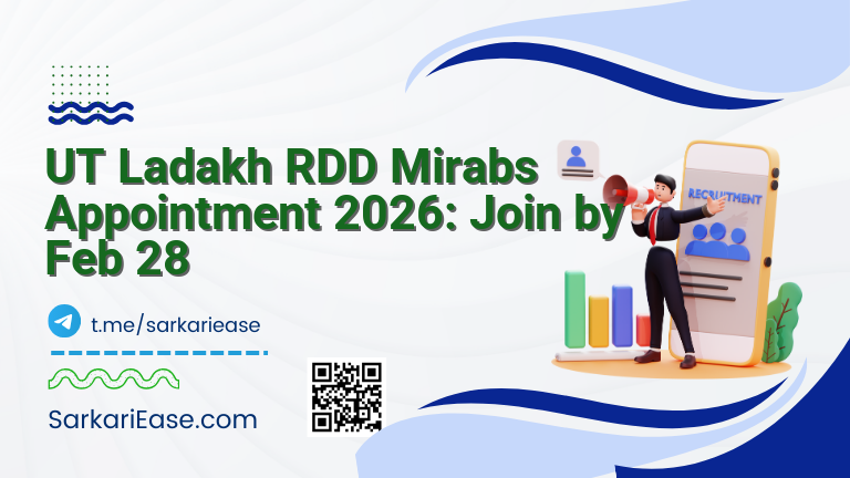 UT Ladakh RDD Mirabs Appointment 2026: Join by Feb 28