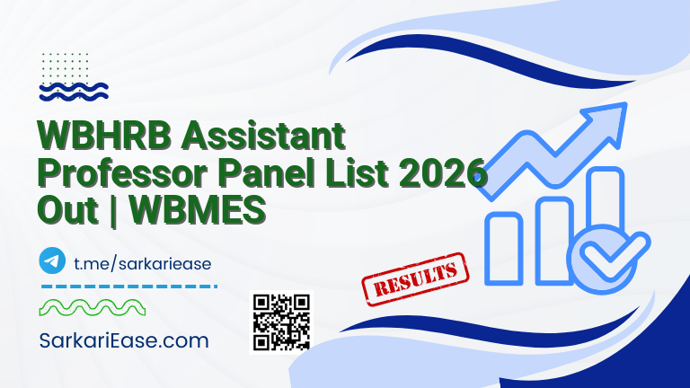 WBHRB Assistant Professor Panel List 2026 Out | WBMES
