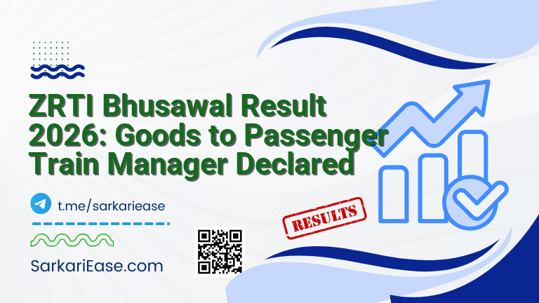 ZRTI Bhusawal Result 2026: Goods to Passenger Train Manager Declared