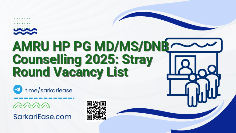 AMRU HP PG MD/MS/DNB Counselling 2025: Stray Round Vacancy List