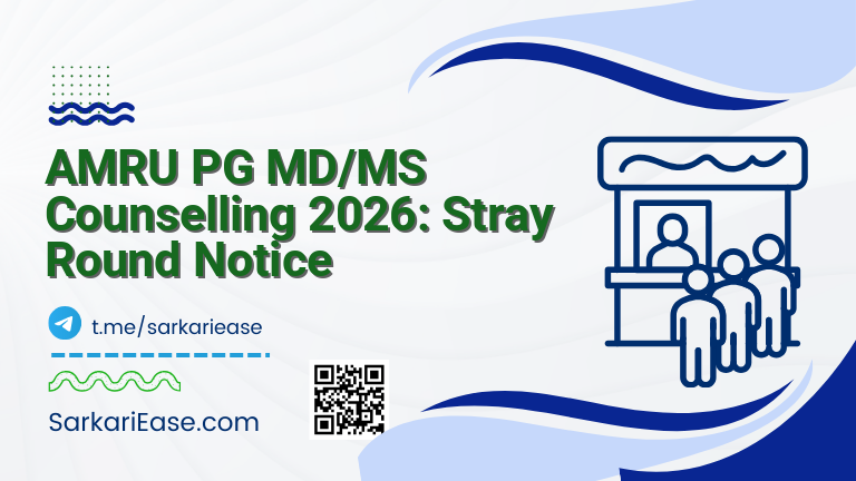 AMRU PG MD/MS Counselling 2026: Stray Round Notice