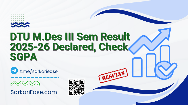 DTU M.Des III Sem Result 2025-26 Declared, Check SGPA