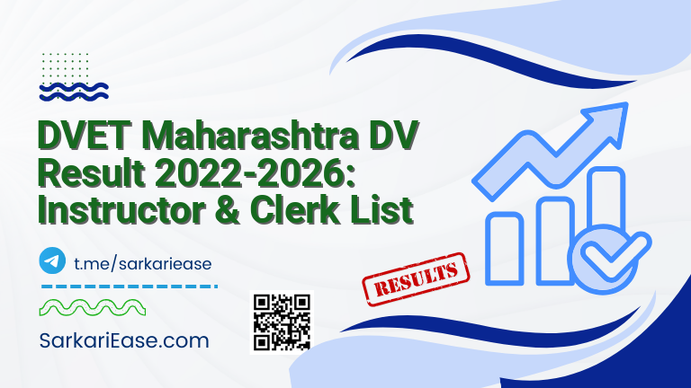 DVET Maharashtra DV Result 2022-2026: Instructor & Clerk List