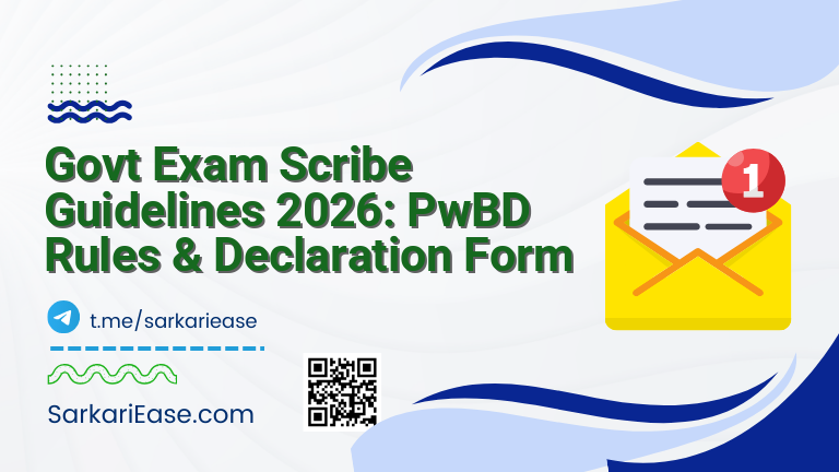 Govt Exam Scribe Guidelines 2026: PwBD Rules & Declaration Form