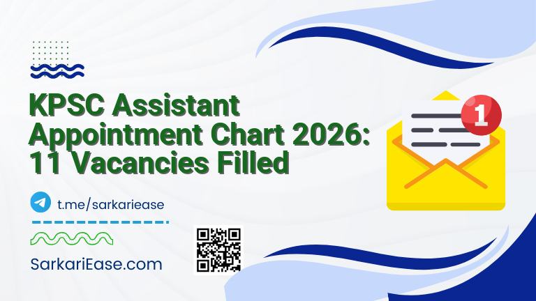 KPSC Assistant Appointment Chart 2026: 11 Vacancies Filled