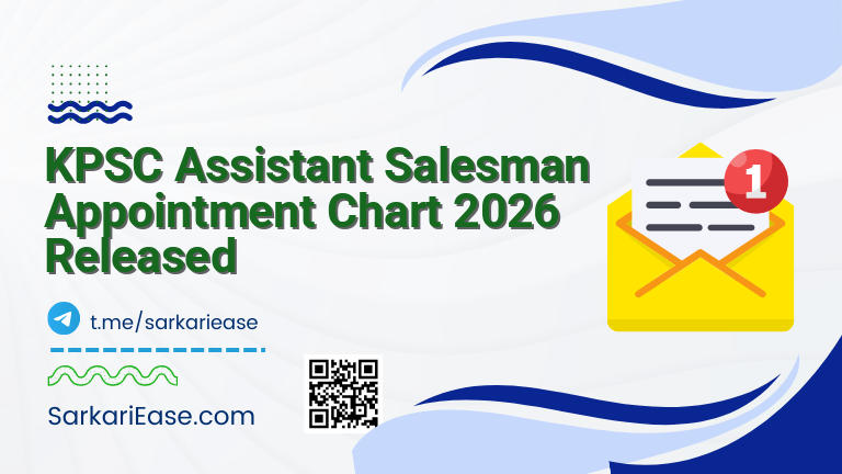 KPSC Assistant Salesman Appointment Chart 2026 Released