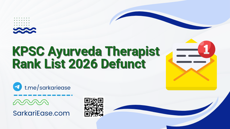 KPSC Ayurveda Therapist Rank List 2026 Defunct