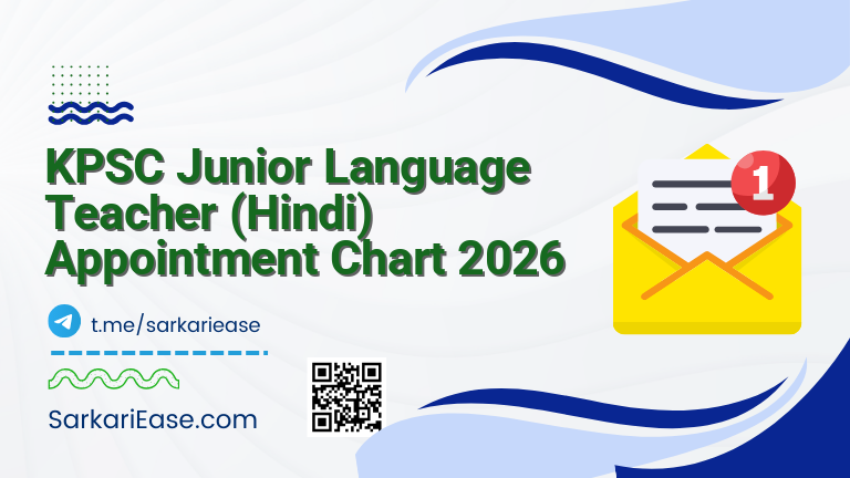 KPSC Junior Language Teacher (Hindi) Appointment Chart 2026