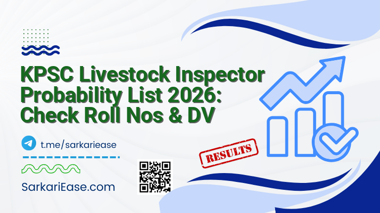KPSC Livestock Inspector Probability List 2026: Check Roll Nos & DV