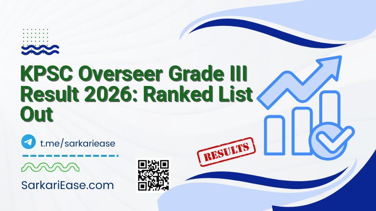 KPSC Overseer Grade III Result 2026: Ranked List Out