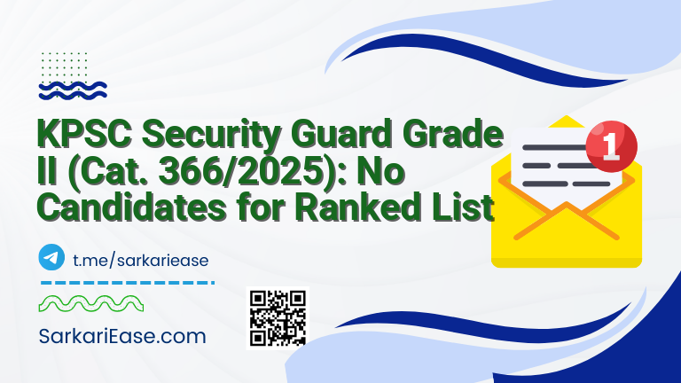 KPSC Security Guard Grade II (Cat. 366/2025): No Candidates for Ranked List