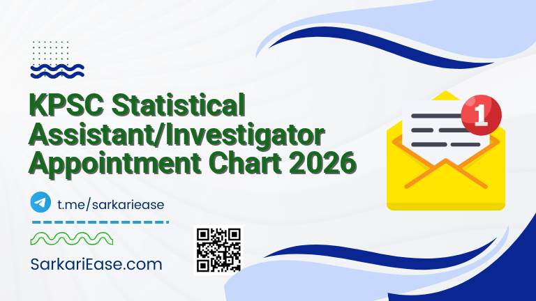KPSC Statistical Assistant/Investigator Appointment Chart 2026