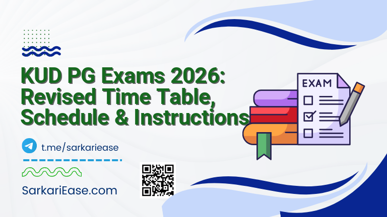 KUD PG Exams 2026: Revised Time Table, Schedule & Instructions