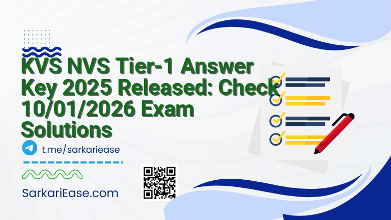 KVS NVS Tier-1 Answer Key 2025 Released: Check 10/01/2026 Exam Solutions