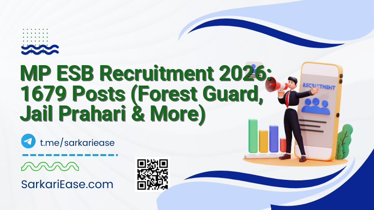 MP ESB Recruitment 2026: 1679 Posts (Forest Guard, Jail Prahari & More)