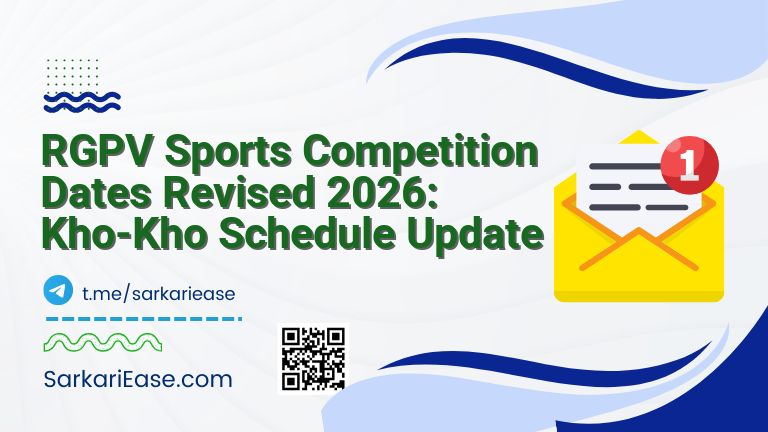 RGPV Sports Competition Dates Revised 2026: Kho-Kho Schedule Update