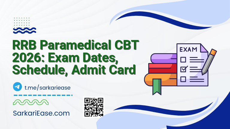 RRB Paramedical CBT 2026: Exam Dates, Schedule, Admit Card