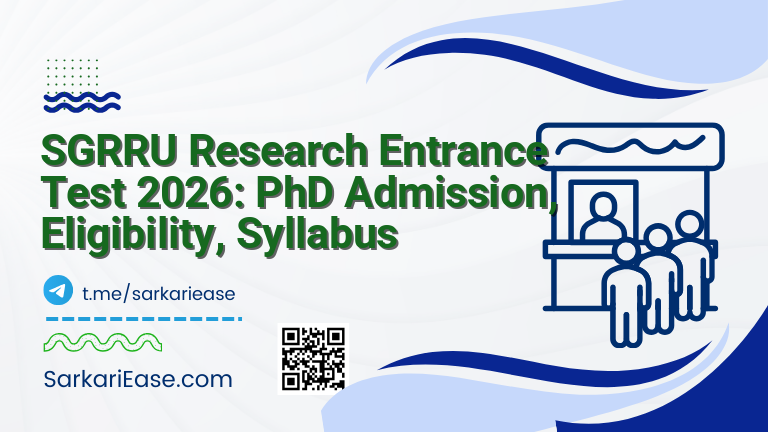 SGRRU Research Entrance Test 2026: PhD Admission, Eligibility, Syllabus