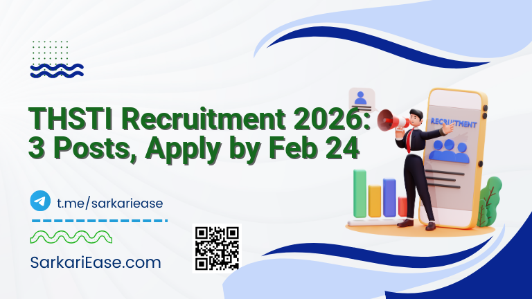 THSTI Recruitment 2026: 3 Posts, Apply by Feb 24