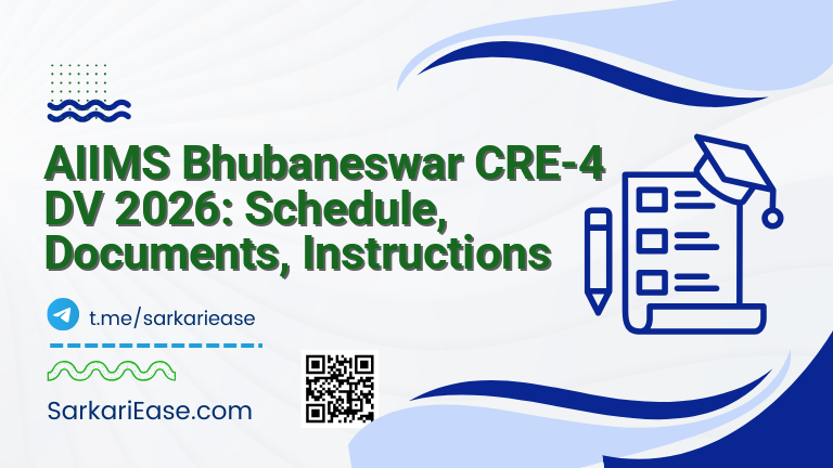 AIIMS Bhubaneswar CRE-4 DV 2026: Schedule, Documents, Instructions