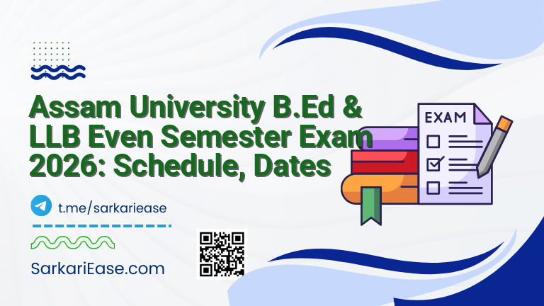 Assam University B.Ed & LLB Even Semester Exam 2026: Schedule, Dates