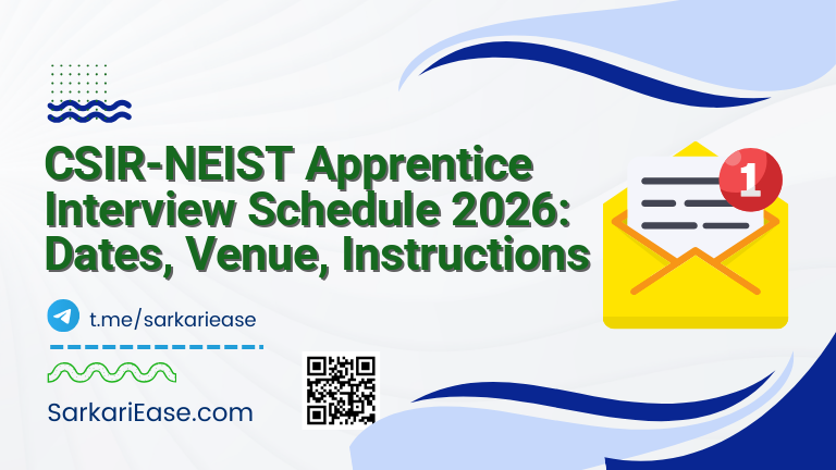 CSIR-NEIST Apprentice Interview Schedule 2026: Dates, Venue, Instructions