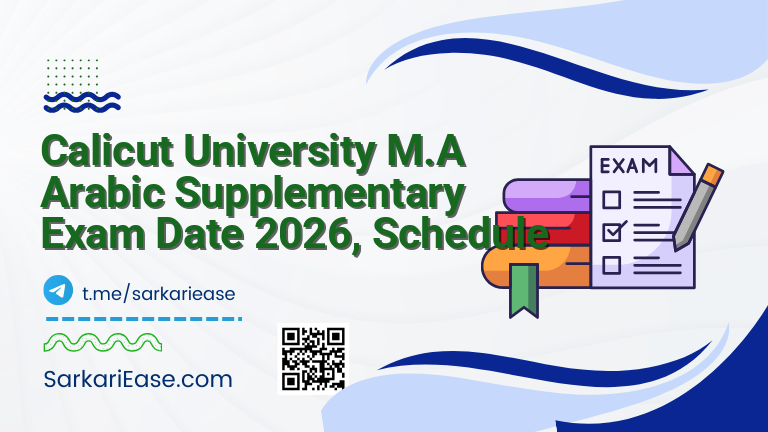 Calicut University M.A Arabic Supplementary Exam Date 2026, Schedule