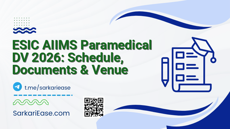 ESIC AIIMS Paramedical DV 2026: Schedule, Documents & Venue