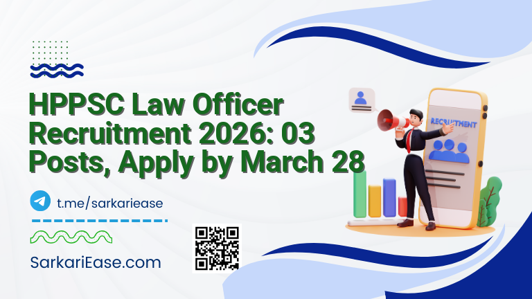 HPPSC Law Officer Recruitment 2026: 03 Posts, Apply by March 28