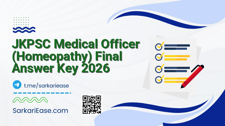 JKPSC Medical Officer (Homeopathy) Final Answer Key 2026