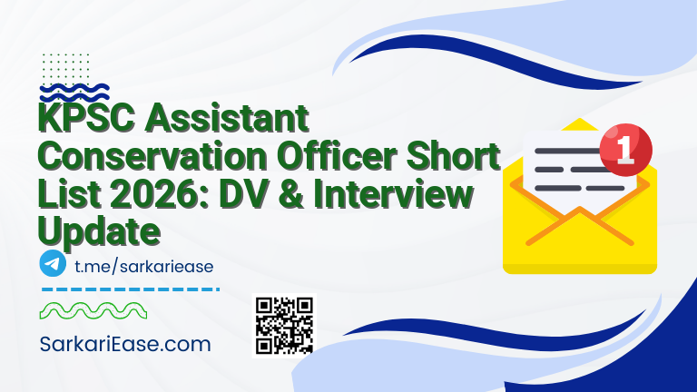 KPSC Assistant Conservation Officer Short List 2026: DV & Interview Update