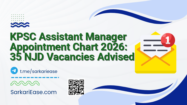 KPSC Assistant Manager Appointment Chart 2026: 35 NJD Vacancies Advised