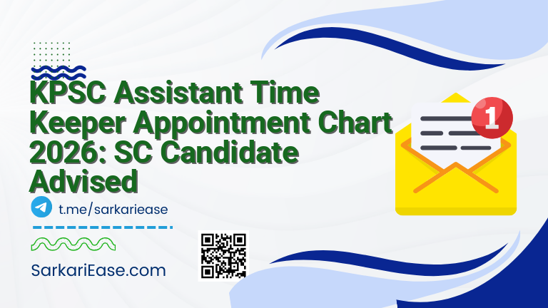 KPSC Assistant Time Keeper Appointment Chart 2026: SC Candidate Advised